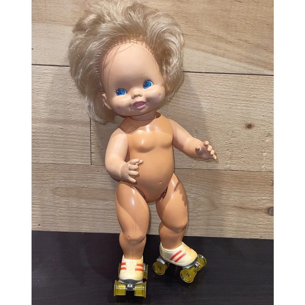 Mattel 1980’s Baby Skates 15”‎ Doll Great Condition - No Clothes - Tested Works!